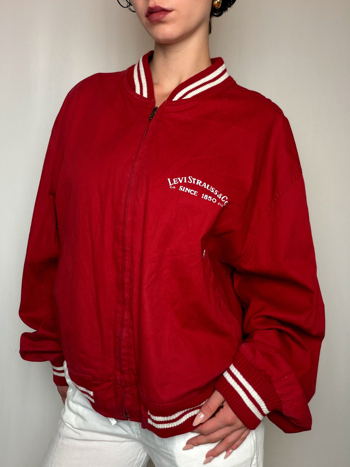 Jacket De Sport Rouge Levi's XL vintage