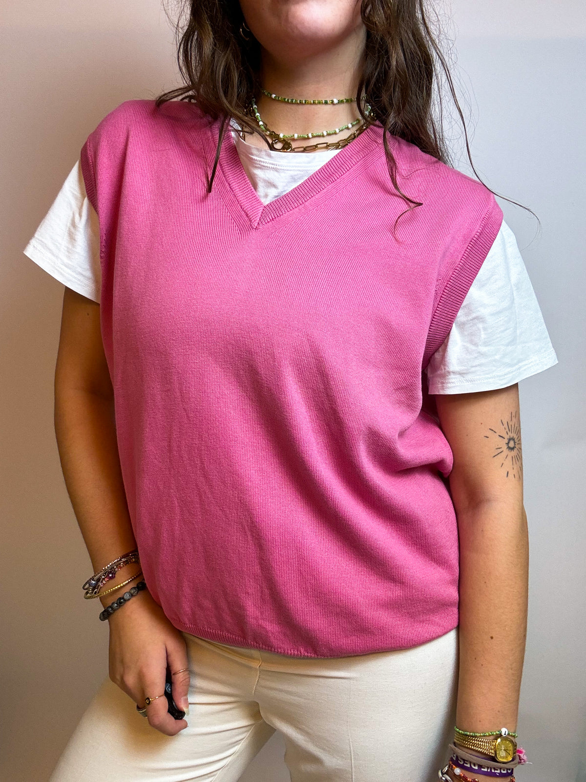 Gilet rose Vintage S/M