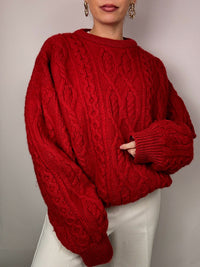 Red knitted sweater