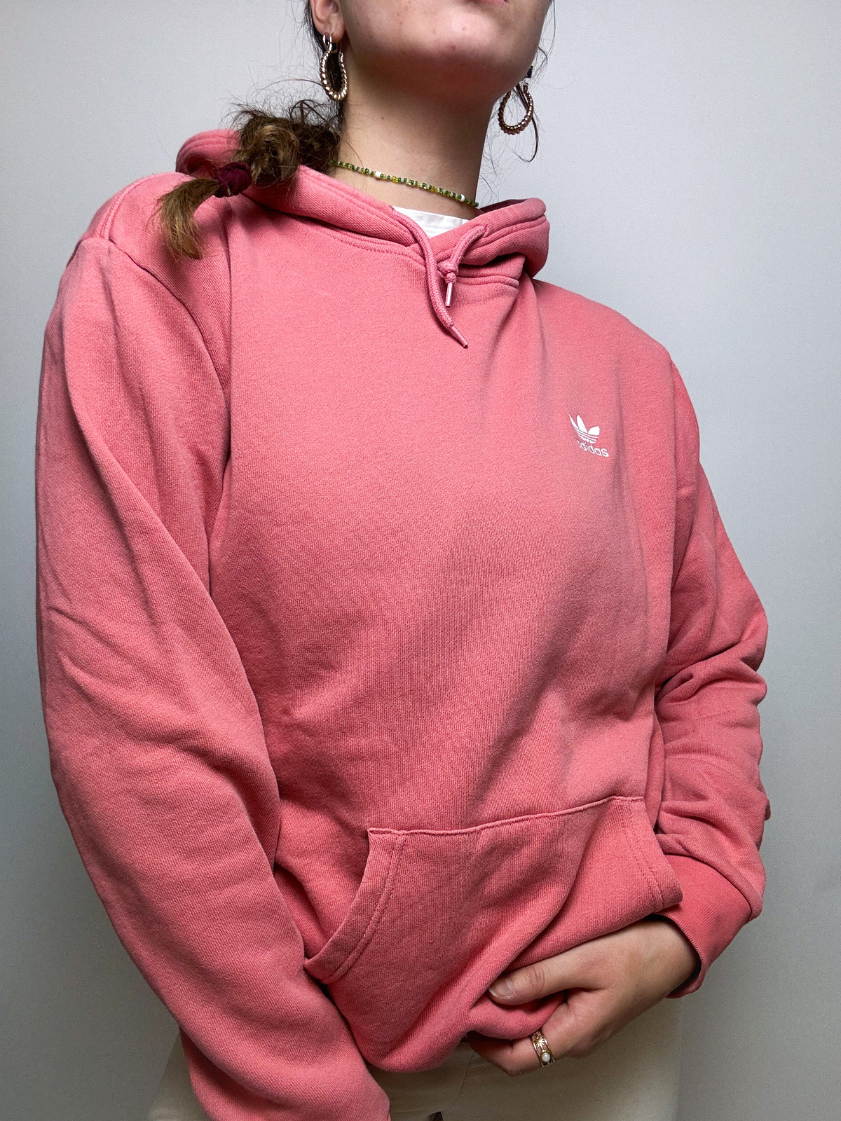 Pink Adidas vintage hoodie L 