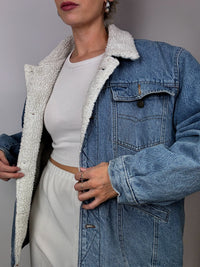 Sheepskin denim jacket