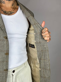 Vintage beige checkered blazer