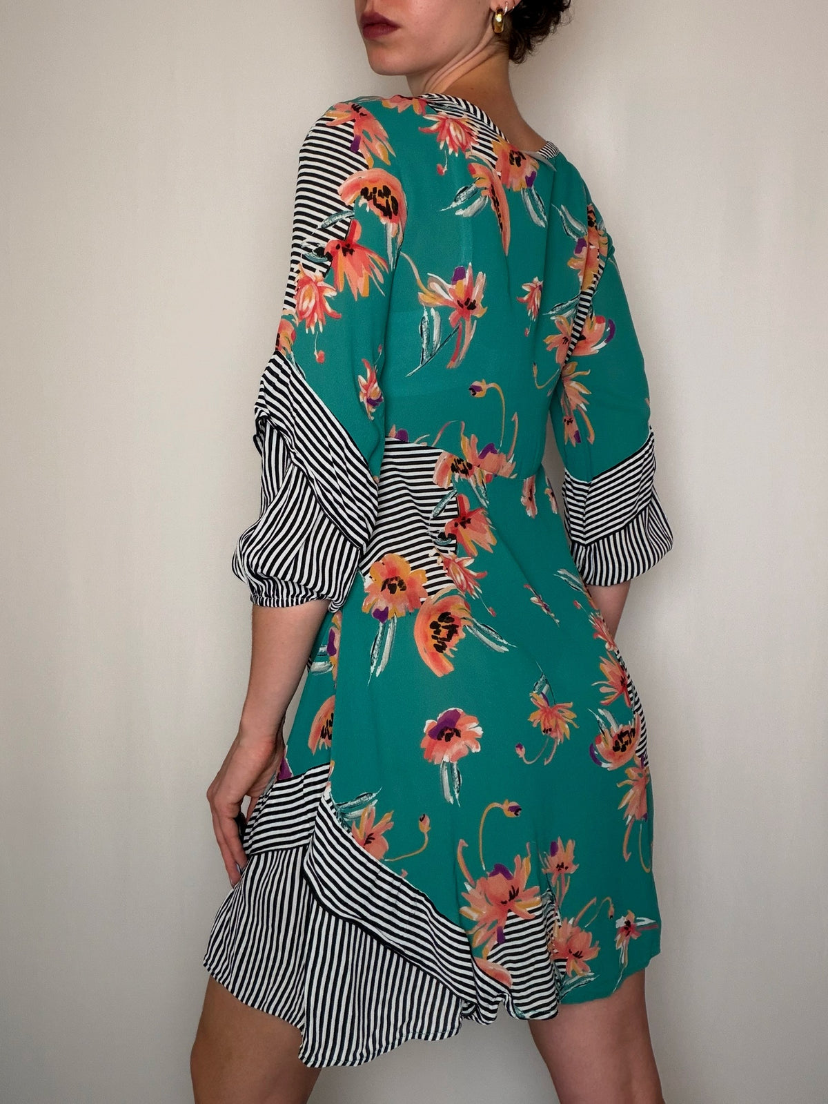 Robe Vert imprimé S/M vintage