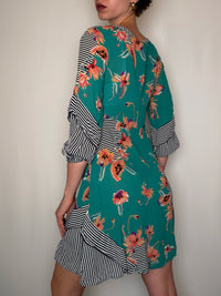 Robe Vert imprimé S/M vintage