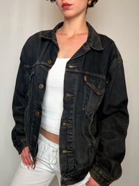 Jacket en denim Noir Délavé Levi's XL vintage