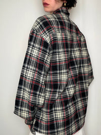 Chemise en flannelle à zip à carreaux L/XL vintage