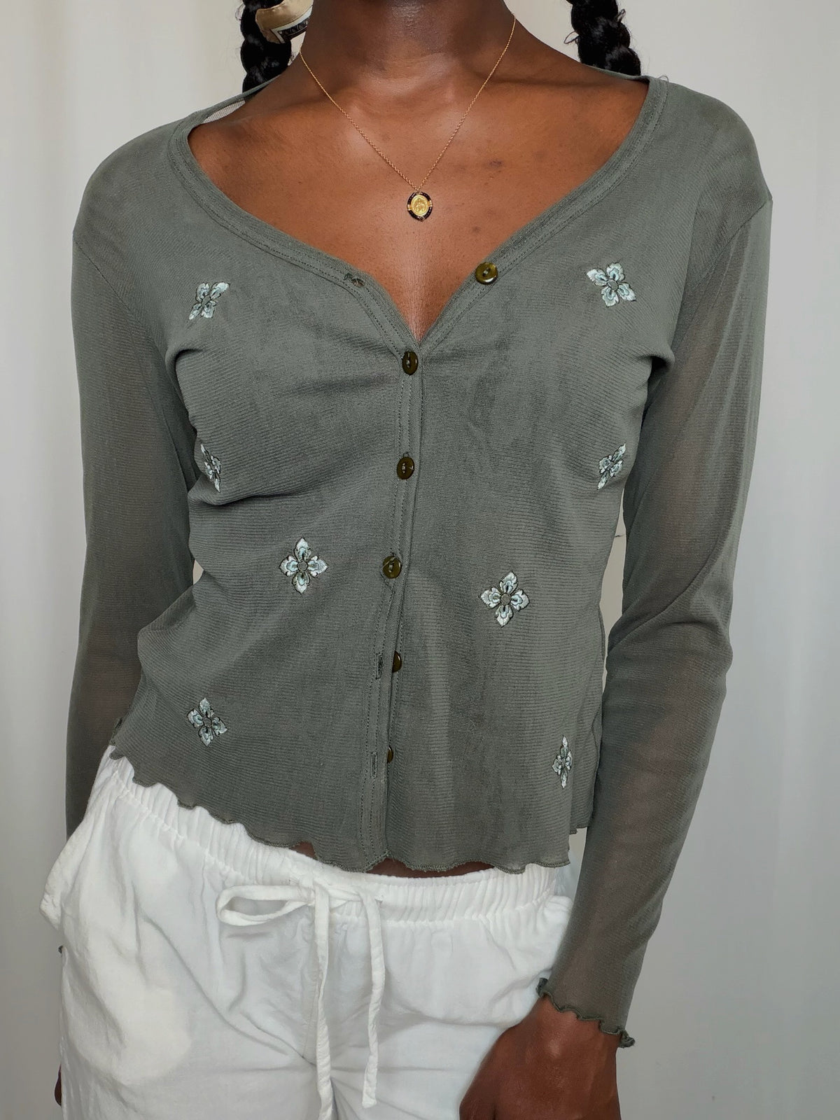 Top Vert Kaki S/M vintage