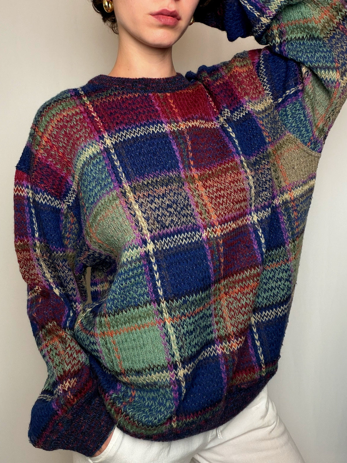 Pull en laine Multicolore L vintage