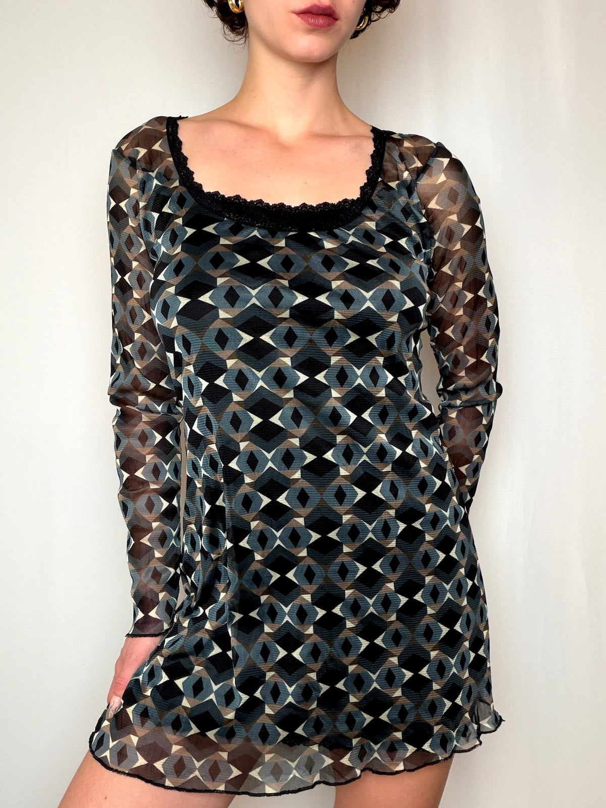 Robe en mesh graphique TU vintage