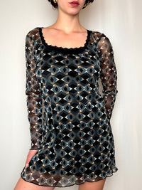 Robe en mesh graphique TU vintage