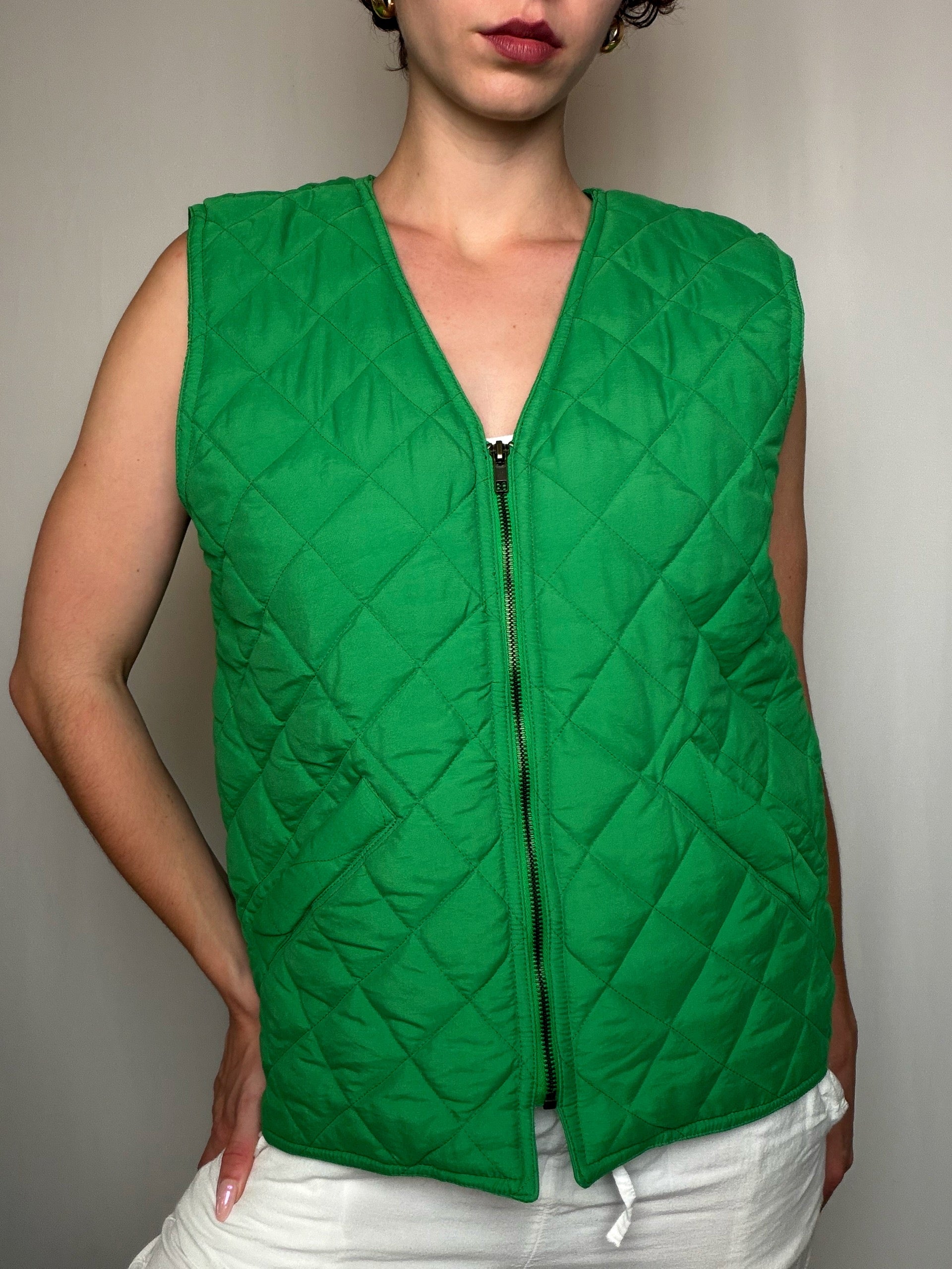 Gilet matelassé vert S vintage