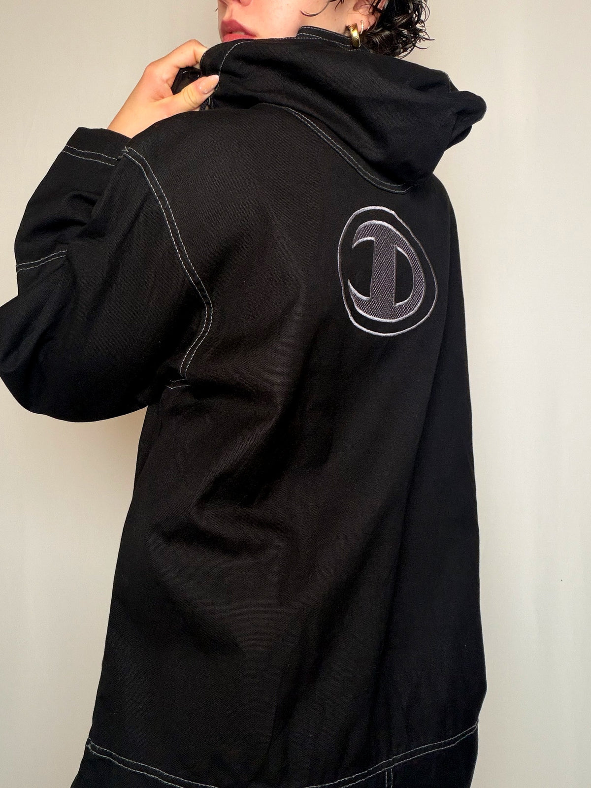 Jacket Noir Champion S vintage