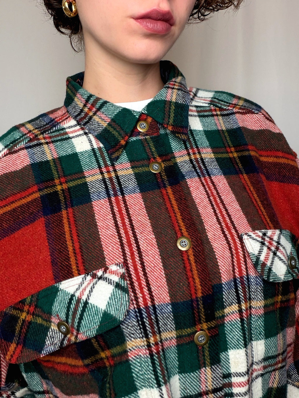 Chemise en flannelle à carreaux L vintage