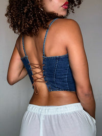 T-shirt en denim bleu S vintage