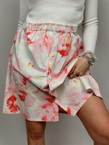 Vintage floral pink skirt S/M 