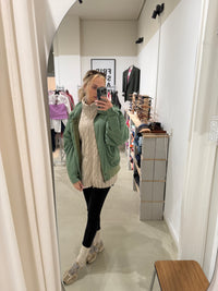 Übergroße grüne Sommerjacke, Größe L