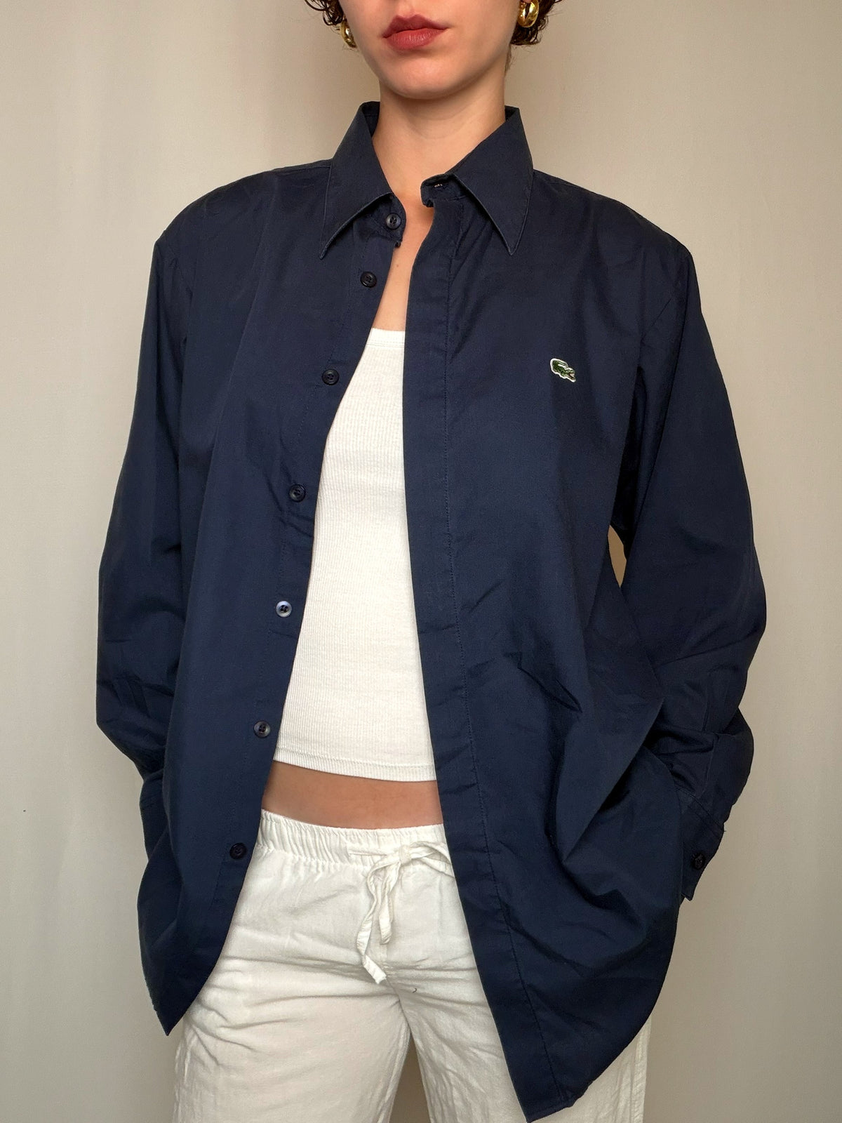 Chemise marine Lacoste M vintage