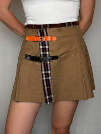 Jupe Camel Avec Imprimé Tartan L vintage