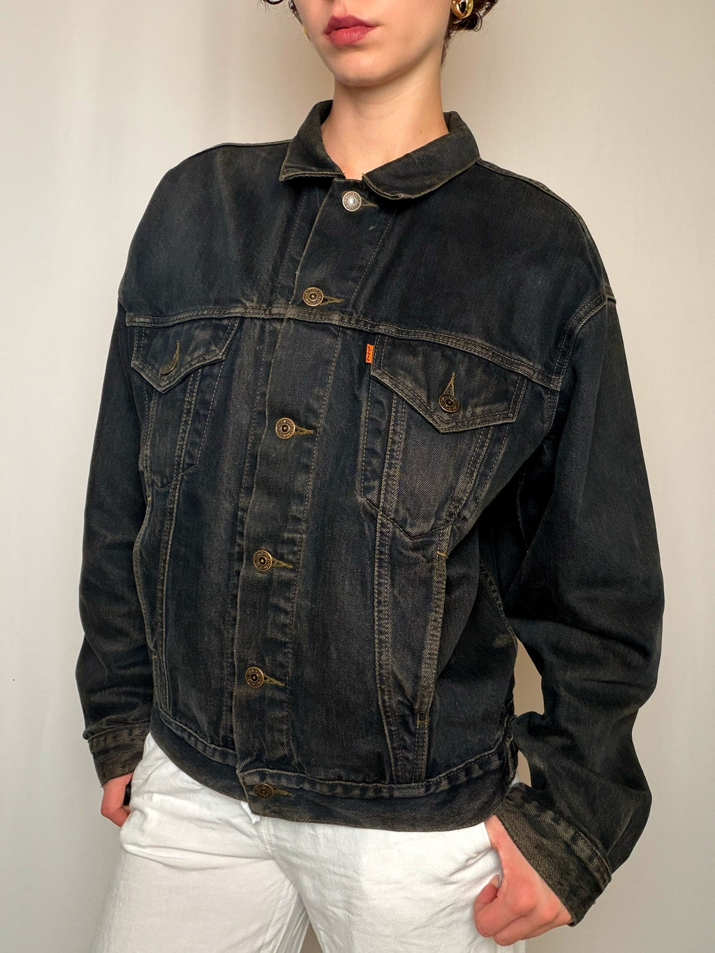 Jacket en denim Noir Délavé Levi's XL vintage
