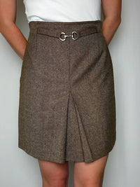 Jupe en tweed brune S vintage