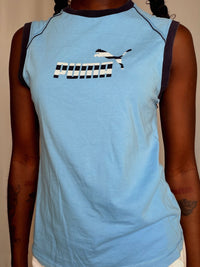 Tshirt Bleu Clair Puma S vintage