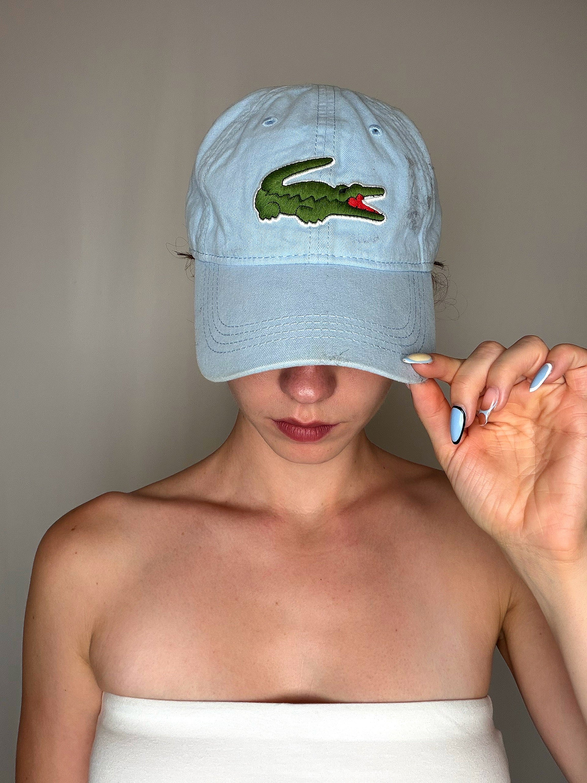 Casquette Bleu Clair Lacoste ajustable vintage