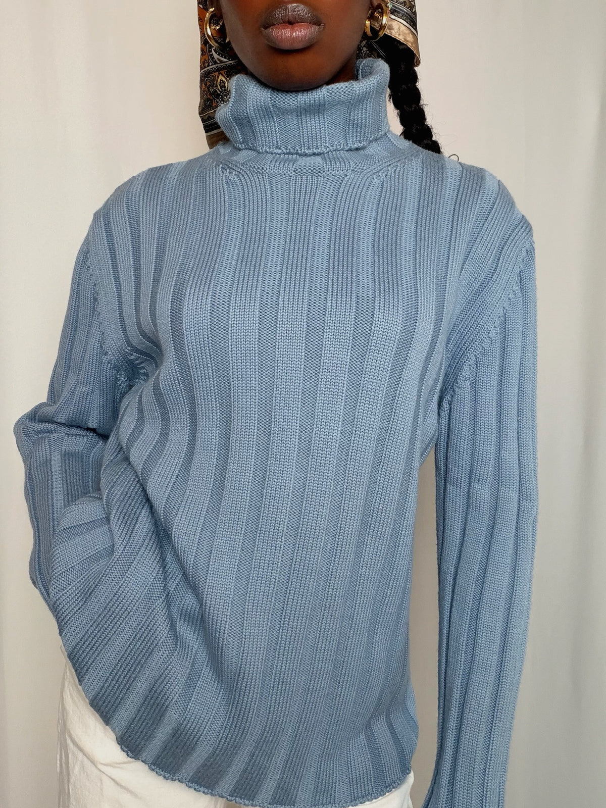 Pull à col roulé bleu Hugo boss XL vintage
