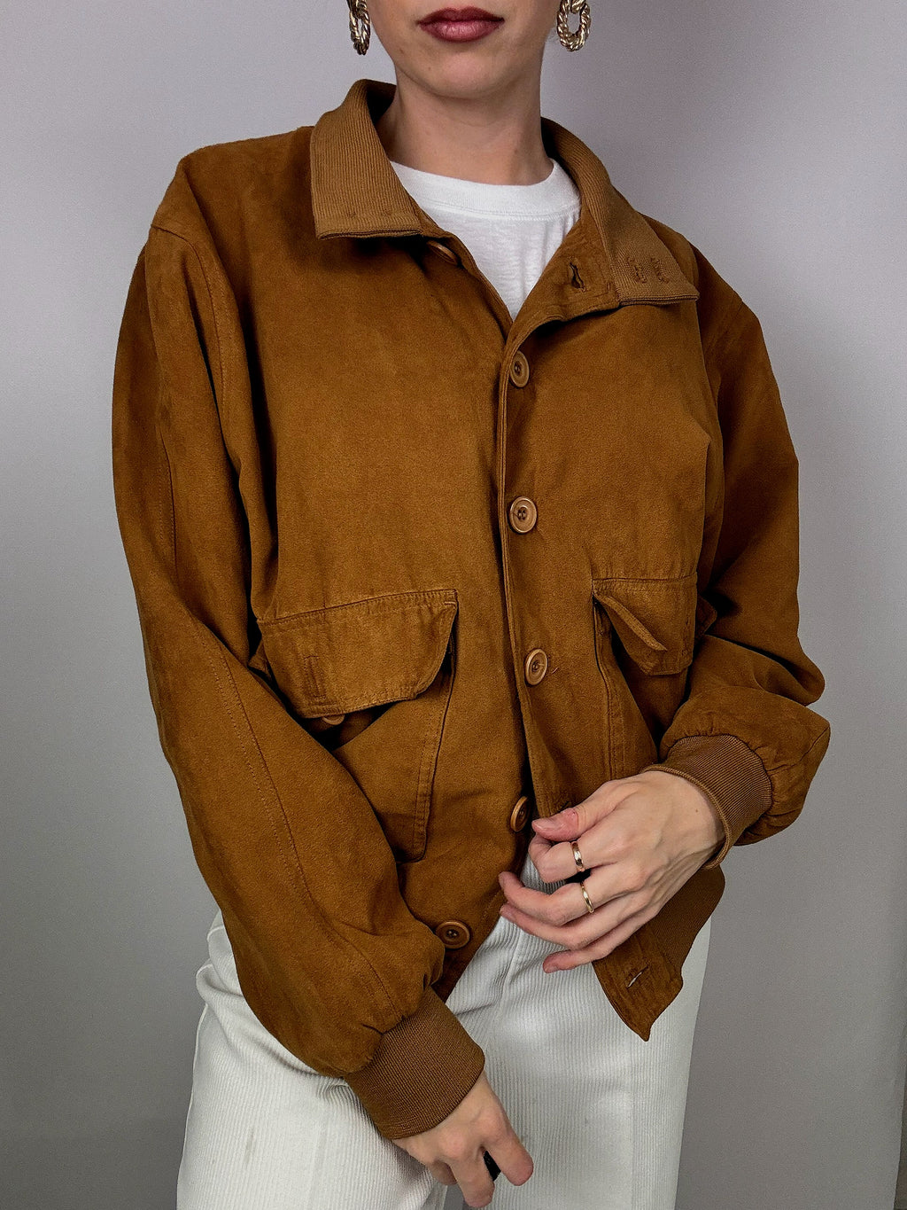 Vintage Kamel Wildlederjacke