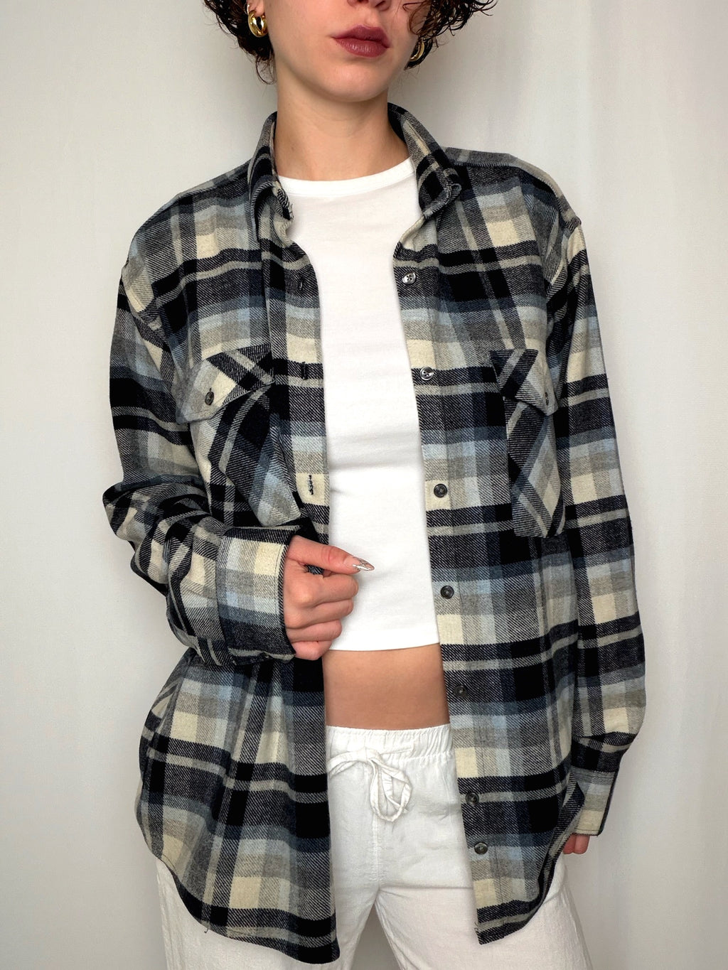 Chemise en flannelle à carreaux M vintage