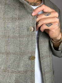 Vintage beige checkered blazer