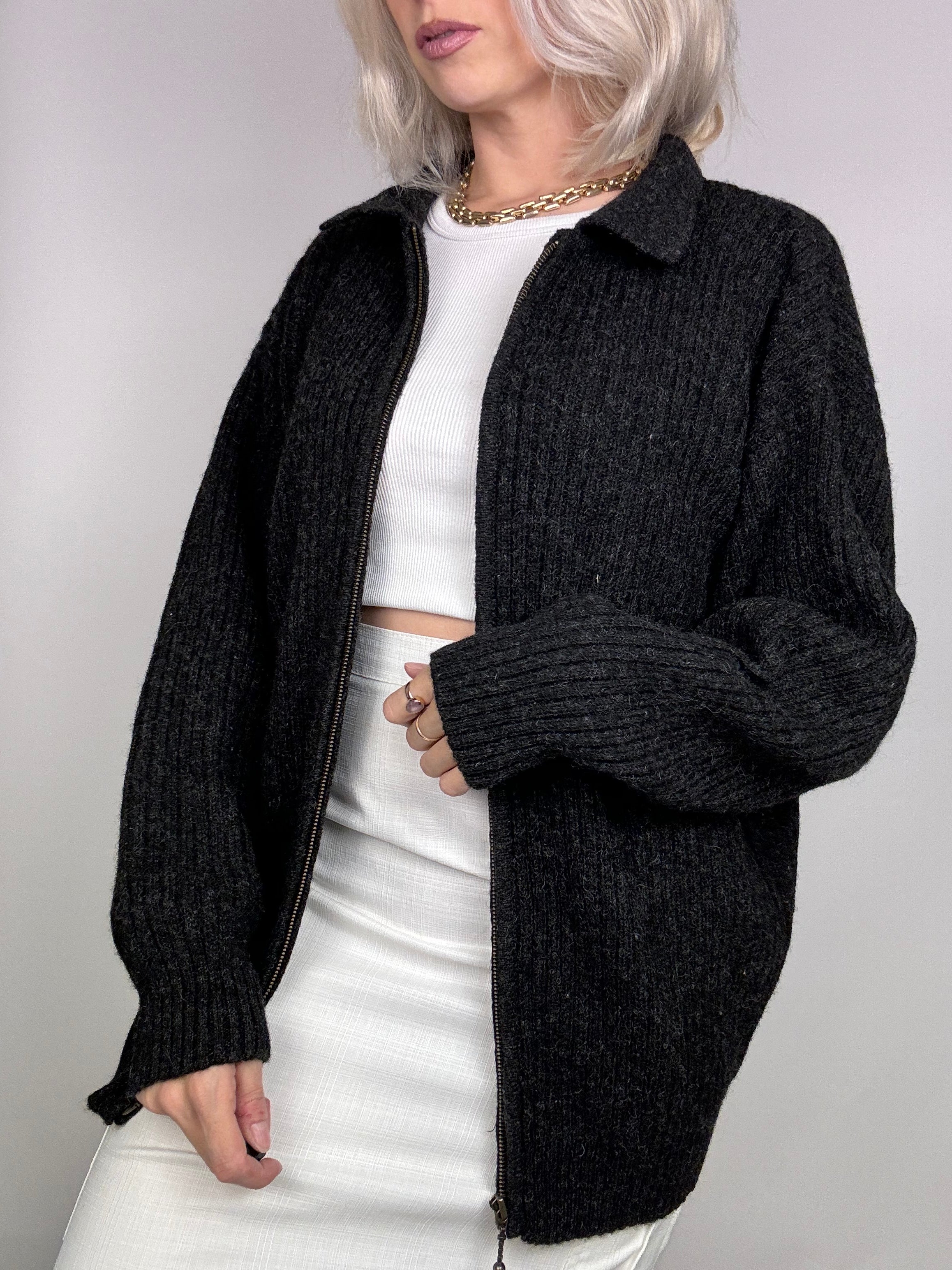 Jacket en maille vintage noir