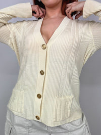 Beige Céline pure wool cardigan M