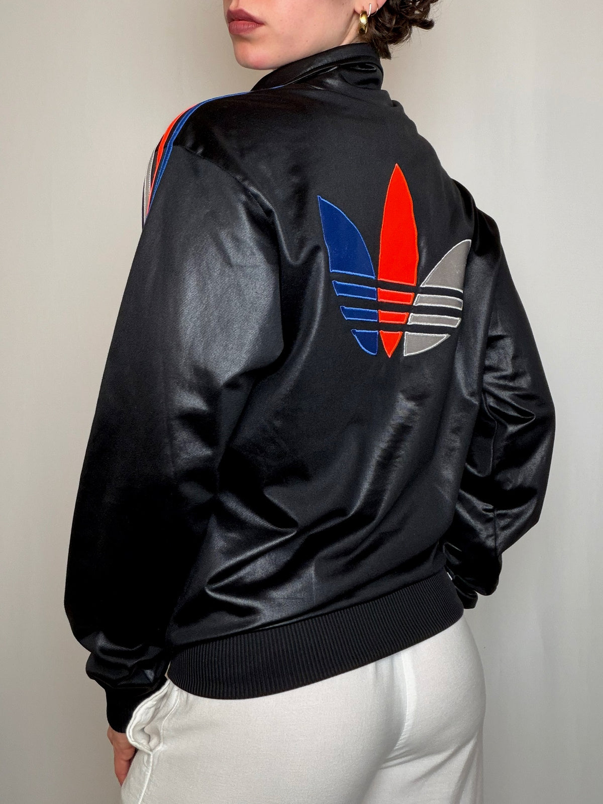 Jacket de sport noir irisé Adidas S vintage