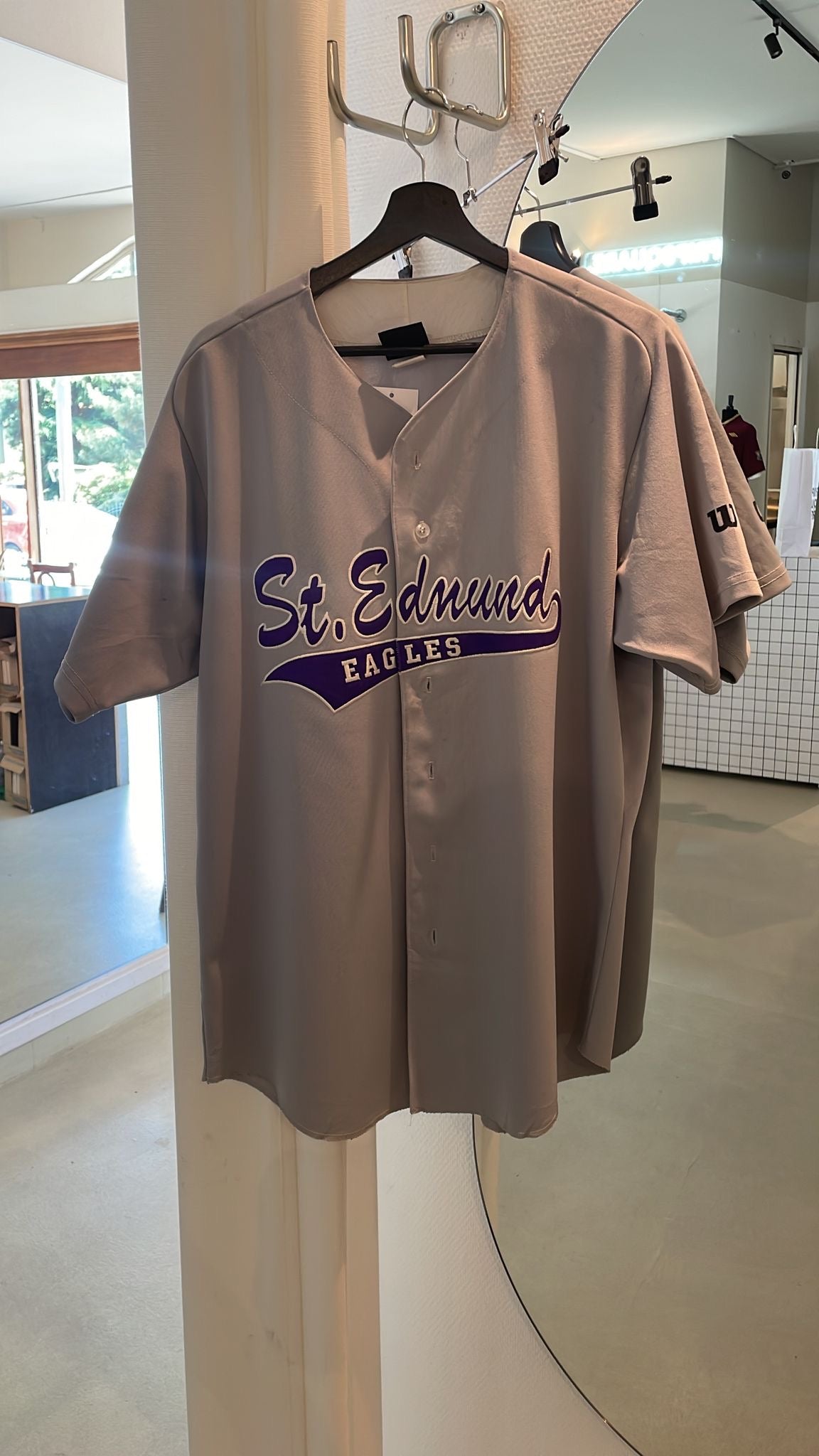 Maillot baseball américain vintage gris et violet