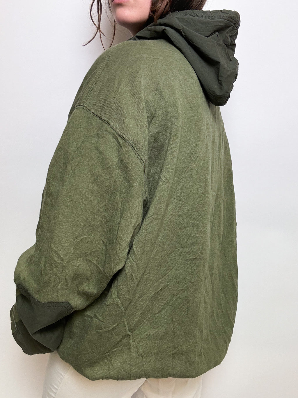 Champion Vintage Khaki Hooded Sweater L/XL