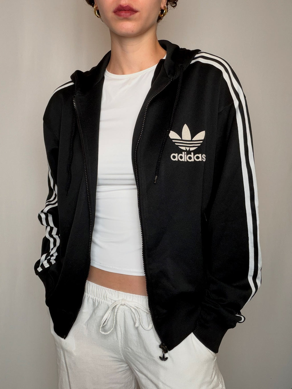 Jacket de sport Black Adidas L vintage