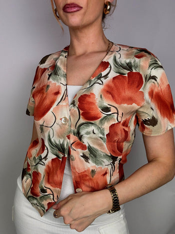 Vintage-Bluse mit Blumenmuster