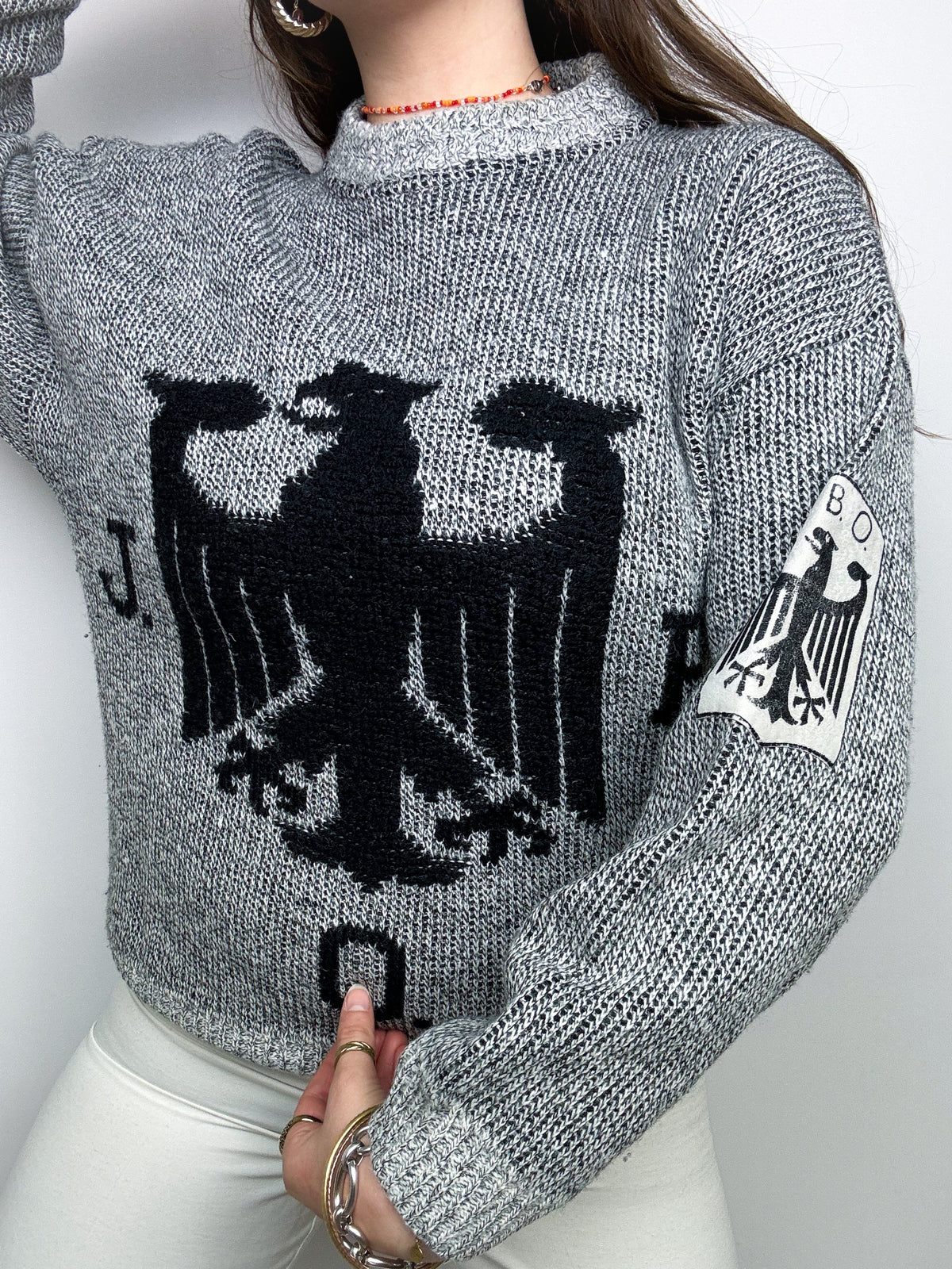 Vintage Grey/Black Wool Sweater M/L