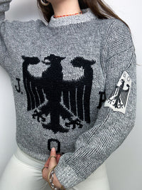 Vintage Grey/Black Wool Sweater M/L
