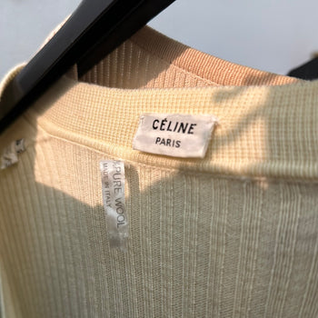 Beige Céline-Strickjacke aus reiner Wolle M