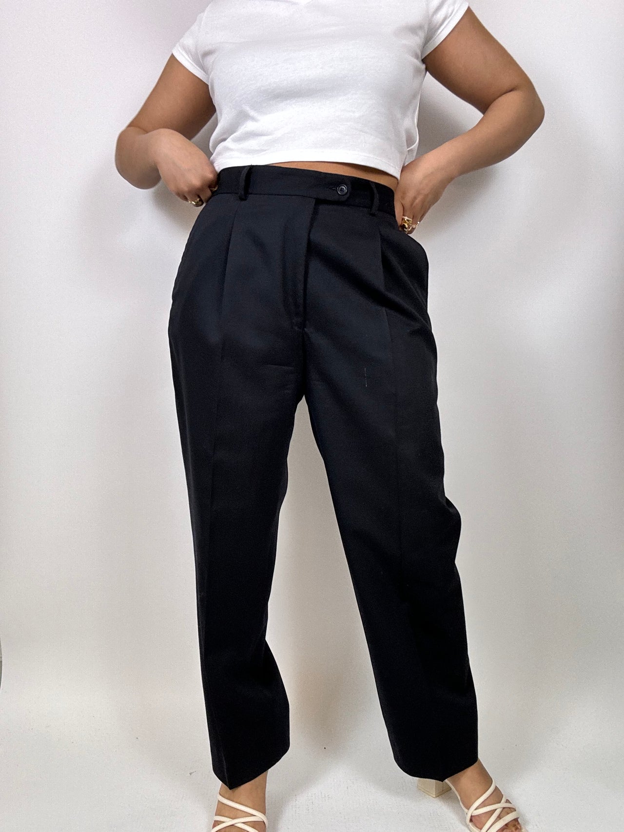 Pantalon tailleur noir vintage