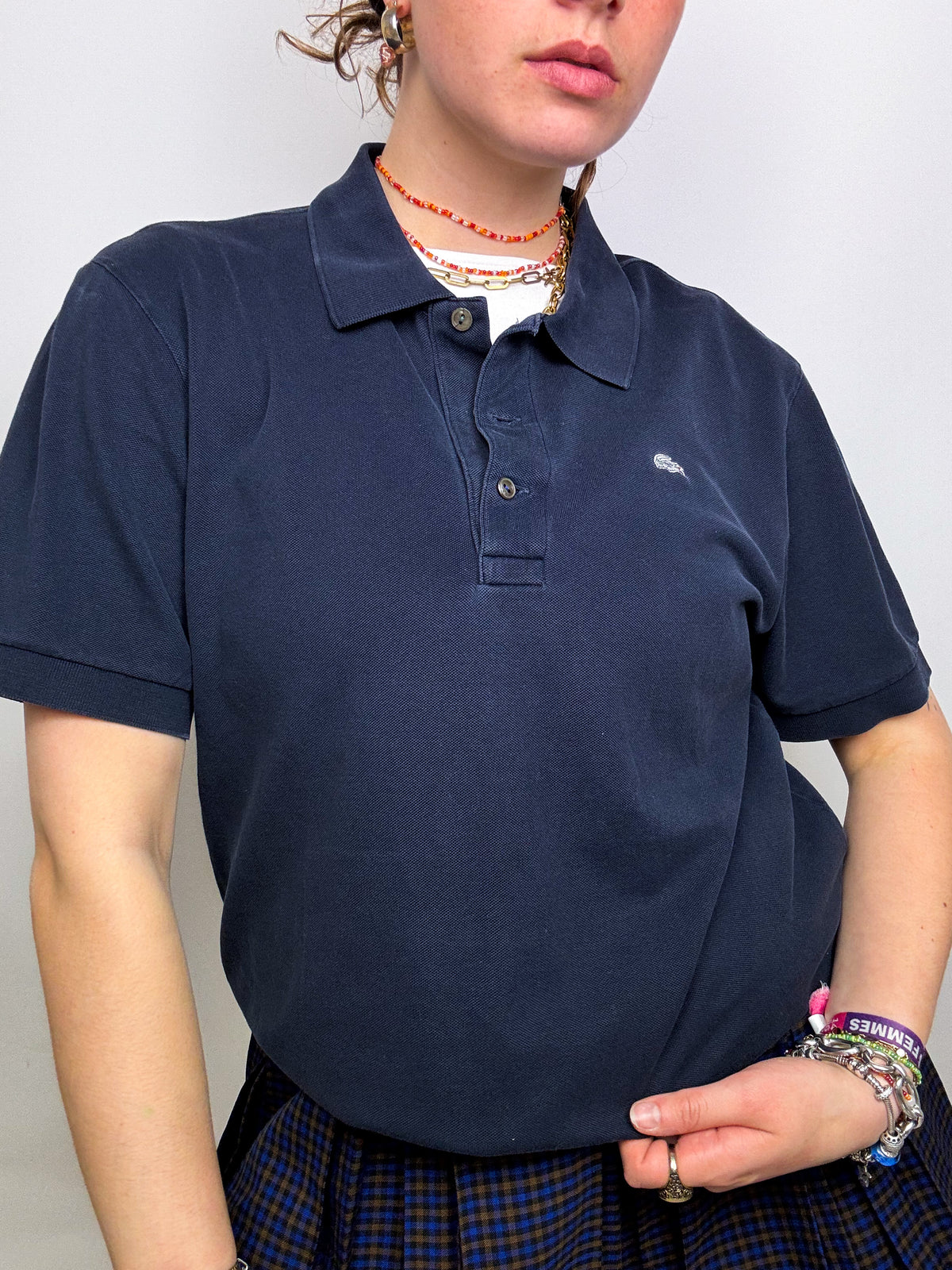 Polo Lacoste manche courte noir vintage M