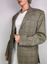 Vintage beige checkered blazer