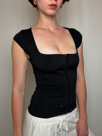 Top fitté noir S/M vintage