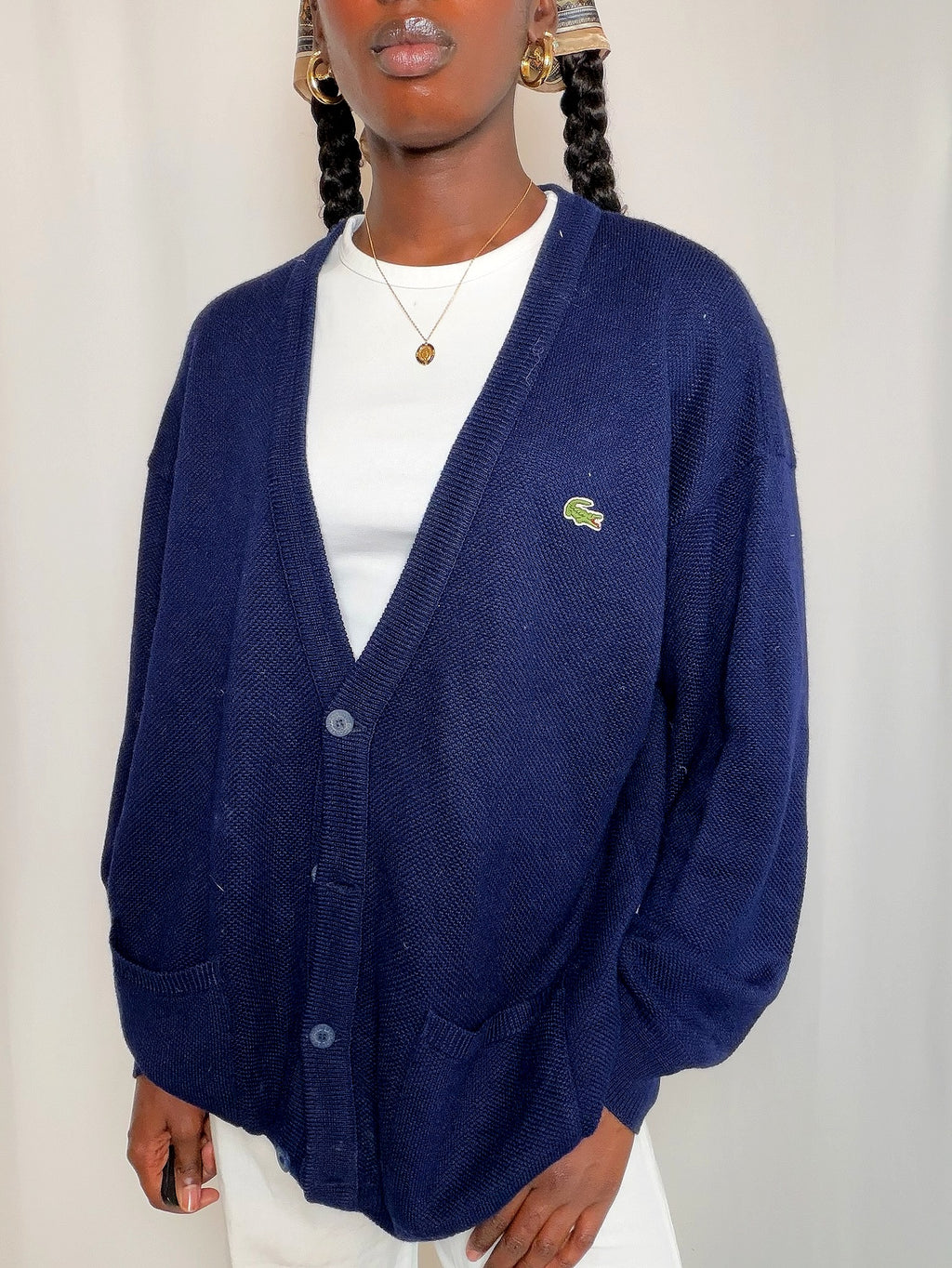 Pull marine Lacoste XL vintage
