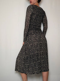 Robe longue smockée à fleurs M/L vintage