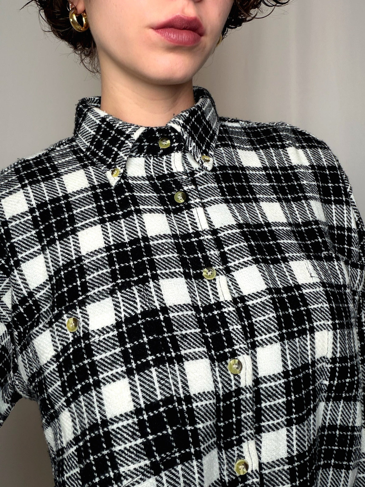 Chemise en flannelle à carreaux M vintage