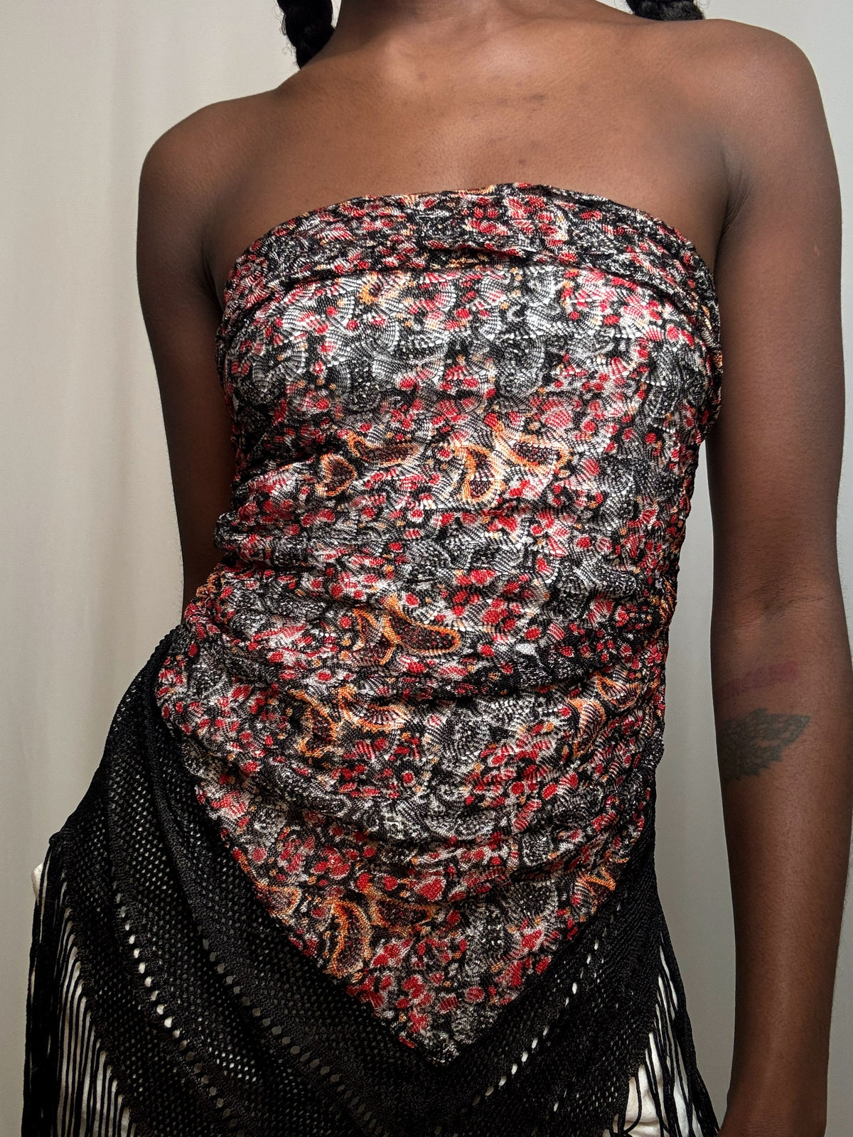 Foulard a frange vintage