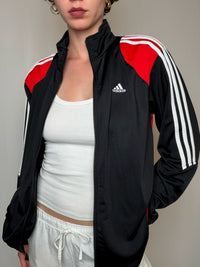 Jacket de sport noir et rouge Adidas XL vintage