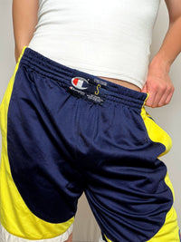 Short de sport Bleu et jaune Champion S vintage